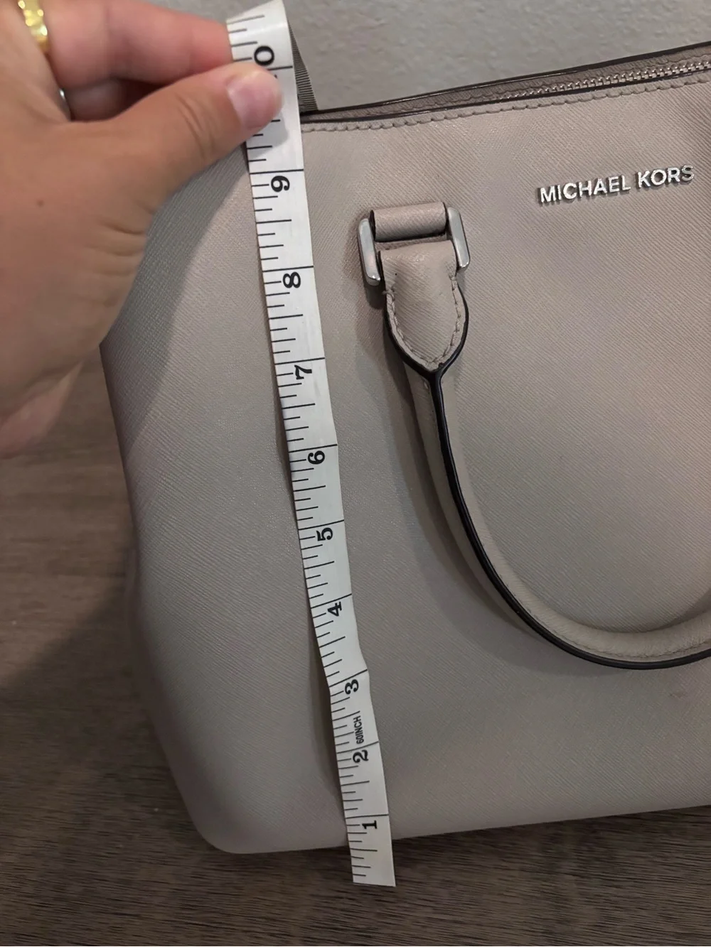 Michael Kors Light Taupe Leather Satchel
